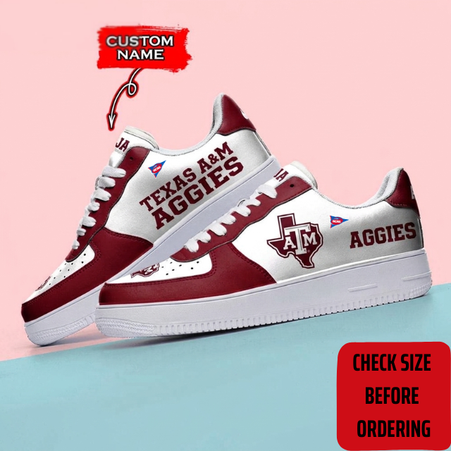 ELITE EDITION - NEW CUSTOMIZED NCAA FBS16 TAA TEXAS A&M AGGIES AF1 SHOES