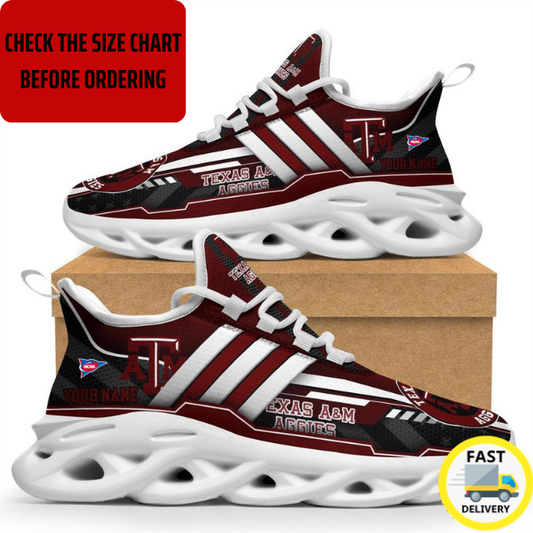 ELITE EDITION - NEW CUSTOMIZED NCAA FBS16 TAA TEXAS A&M AGGIES CLUNKY SNEAKERS