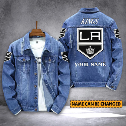 ELITE EDITION - NEW CUSTOMIZED NHL16 LAK LOS ANGELES KINGS DENIM JACKET