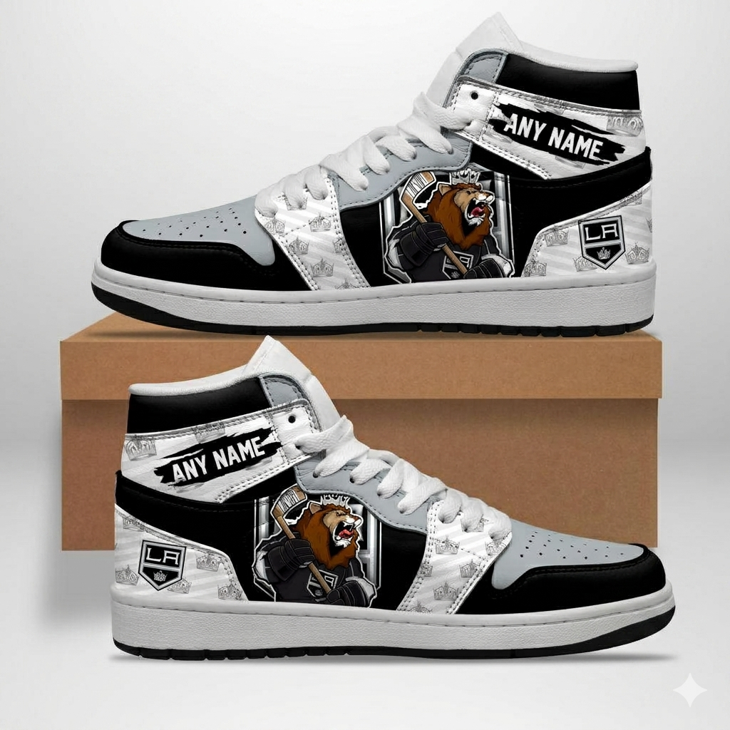 VIRAL EDITION - NEW CUSTOMIZED NHL16 LAK LOS ANGELES KINGS AIR JORDAN SNEAKERS
