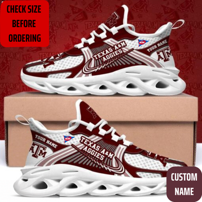 VIRAL EDITION - NEW CUSTOMIZED NCAA FBS16 TAA TEXAS A&M AGGIES CLUNKY SNEAKERS
