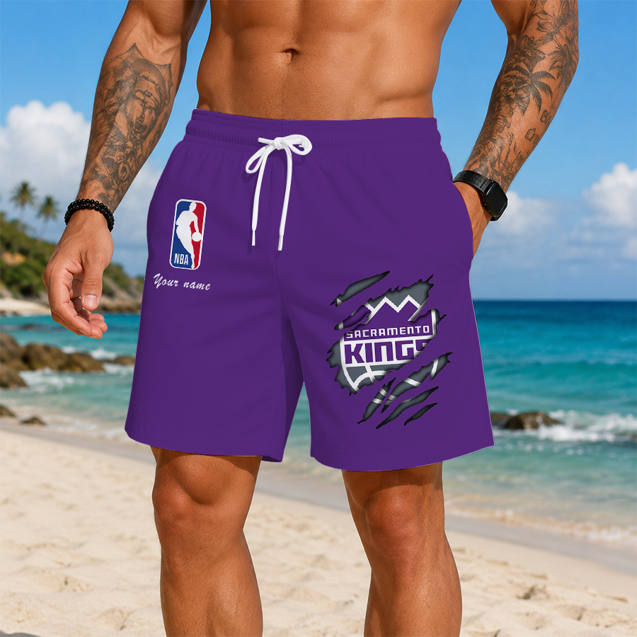 LIMITED EDITION - NEW CUSTOMIZED NBA16 SKI SACRAMENTO KINGS SHORT PANTS