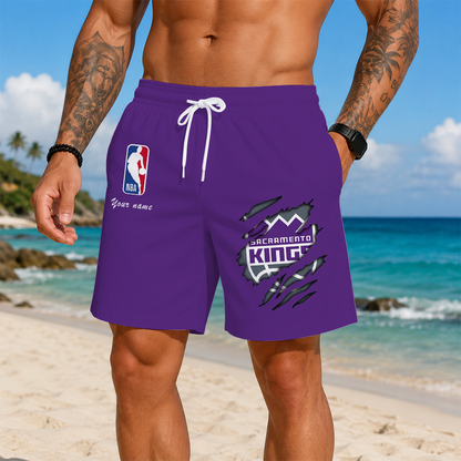 LIMITED EDITION - NEW CUSTOMIZED NBA16 SKI SACRAMENTO KINGS SHORT PANTS