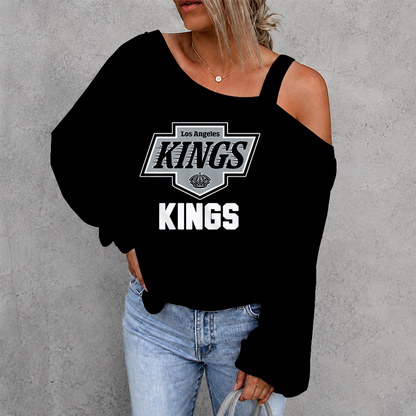 [SUPER SALE] NEW CUSTOMIZED NHL16 LAK LOS ANGELES KINGS DROP SHOULDER SWEATSHIRT