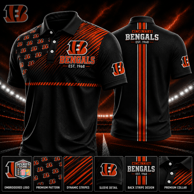 VIRAL EDITION - NEW CUSTOMIZED NFL16 CCB CINCINNATI BENGALS POLO SHIRT, ZIP POLO SHIRT & T-SHIRTS