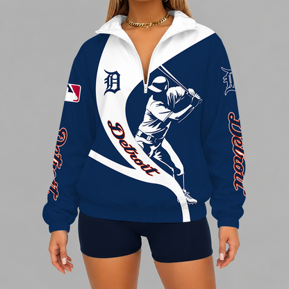 [FLASH SALE] NEW CUSTOMIZED MLB16 DTS DETROIT TIGERS V-NECK ZIPPER SWEATSHIRT JACKET