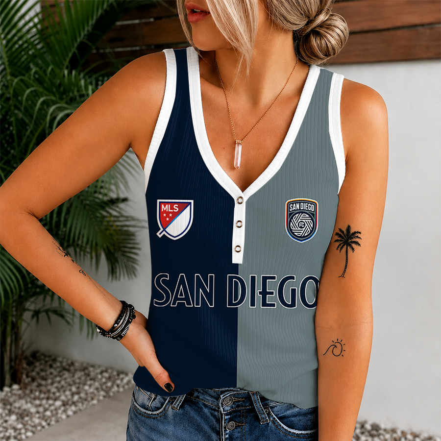 [FAN EXCLUSIVE] NEW CUSTOMIZED MLS16 SDF SAN DIEGO FC V-NECK TANK TOP