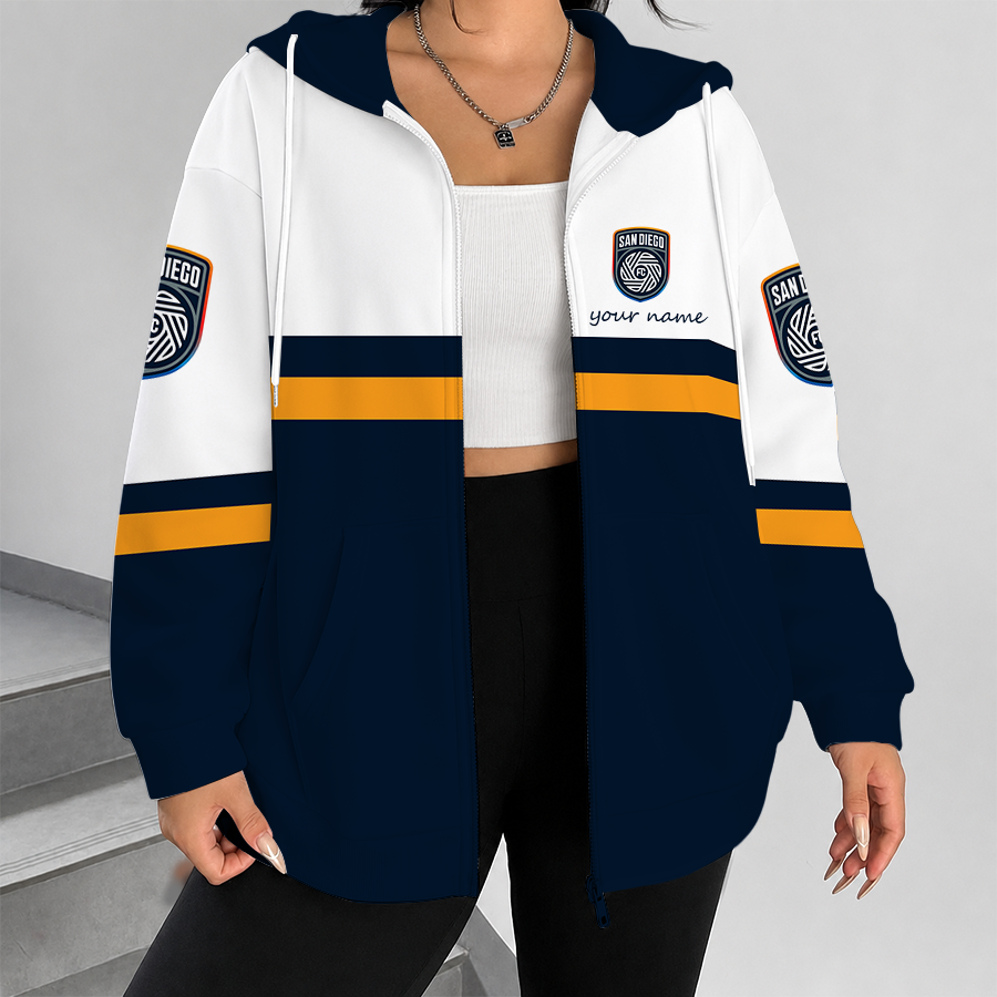 [FAN EXCLUSIVE] NEW CUSTOMIZED MLS16 SDF SAN DIEGO FC ZIP HOODIE