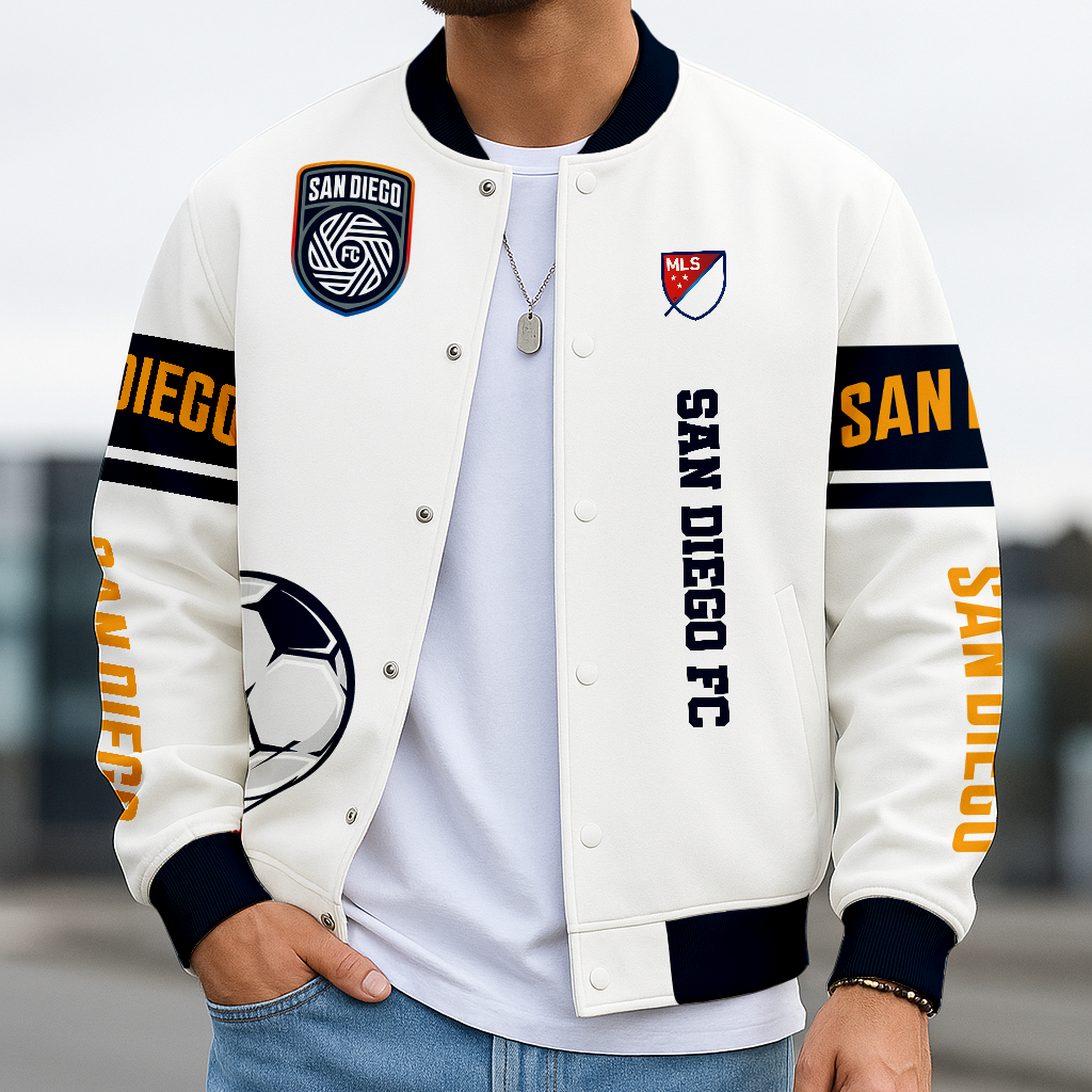TOP SELLING - NEW CUSTOMIZED MLS16 SDF SDG FC SATIN VARSITY & BASEBALL JACKET