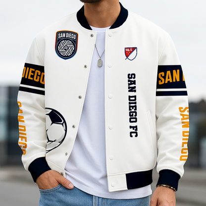 TOP SELLING - NEW CUSTOMIZED MLS16 SDF SDG FC SATIN VARSITY & BASEBALL JACKET