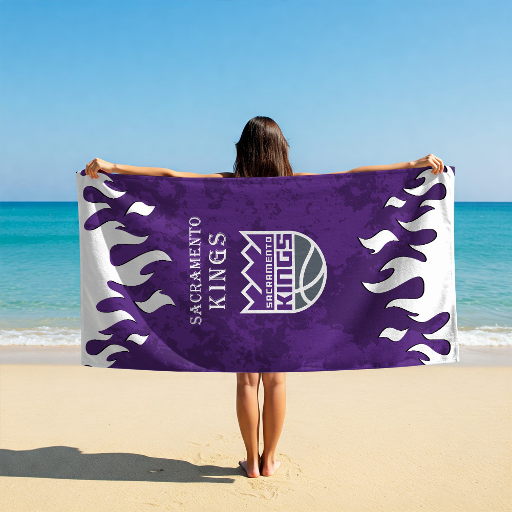 LIMITED EDITION - NEW CUSTOMIZED NBA16 SKI SACRAMENTO KINGS BEACH TOWEL FOR FAN