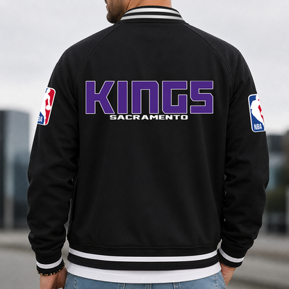 [HOT DEAL] NEW CUSTOMIZED NBA16 SKI SACRAMENTO KINGS MULTICOLOR MEN'S CASUAL JACKET
