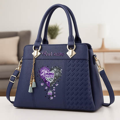 LIMITED EDITION - NEW CUSTOMIZED NBA16 SKI SACRAMENTO KINGS ZIP HANDBAG MULTICOLOR