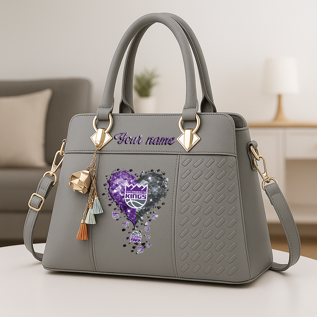 LIMITED EDITION - NEW CUSTOMIZED NBA16 SKI SACRAMENTO KINGS ZIP HANDBAG MULTICOLOR