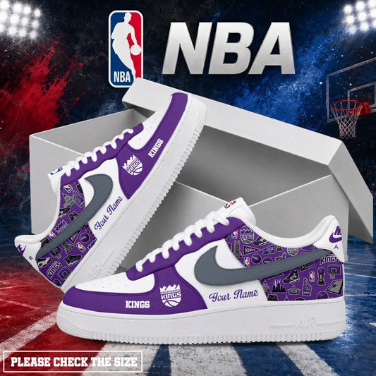 LIMITED EDITION - NEW CUSTOMIZED NBA16 SKI SACRAMENTO KINGS AF1 SHOES
