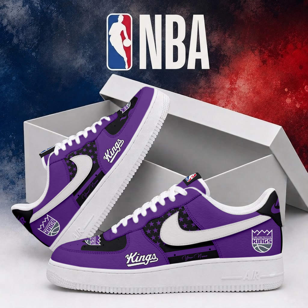 LIMITED EDITION - NEW CUSTOMIZED NBA16 SKI SACRAMENTO KINGS AF1 SHOES