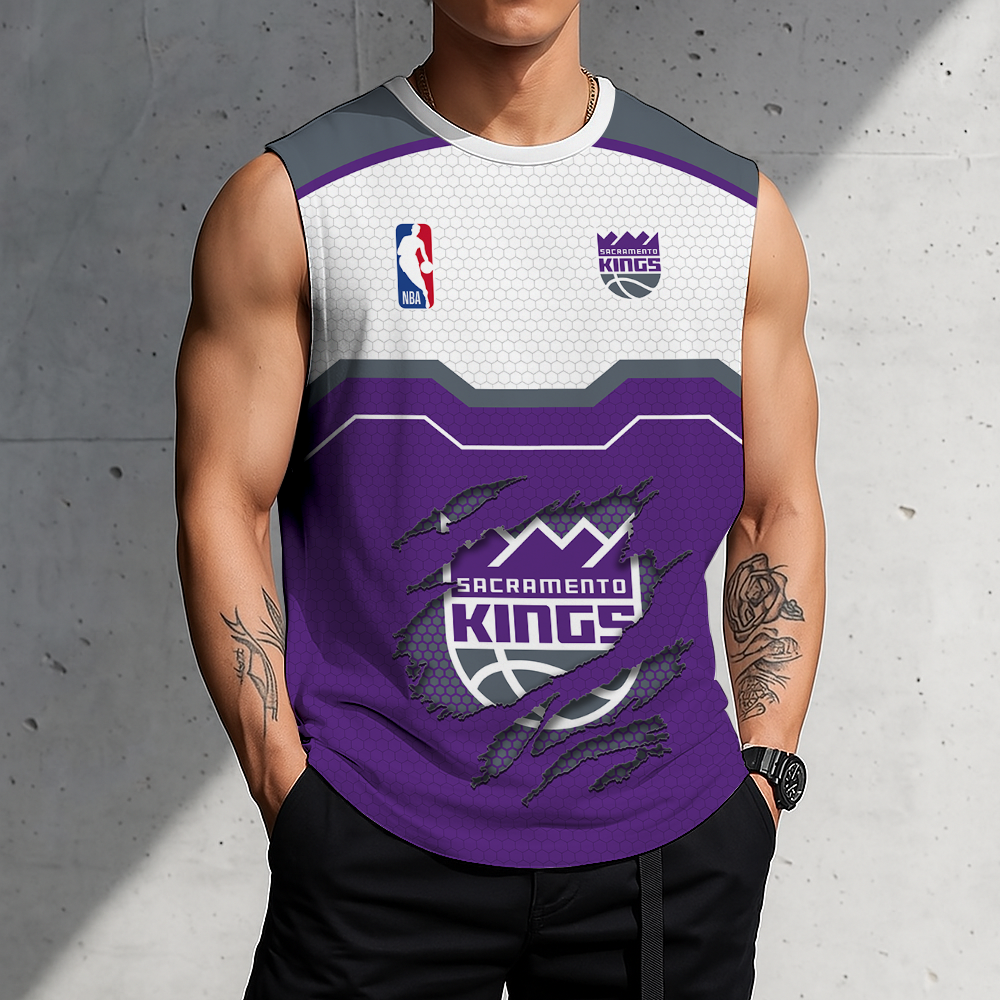 LIMITED EDITION - NEW CUSTOMIZED NBA16 SKI SACRAMENTO KINGS MEN'S TANK TOP