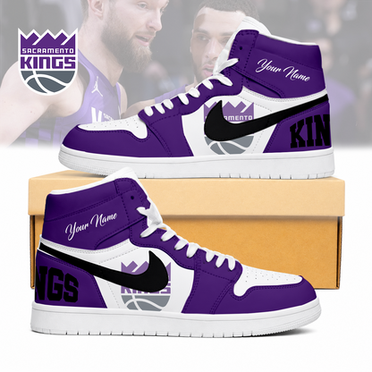 LIMITED EDITION - NEW CUSTOMIZED NBA16 SKI SACRAMENTO KINGS AIR JORDAN SNEAKERS