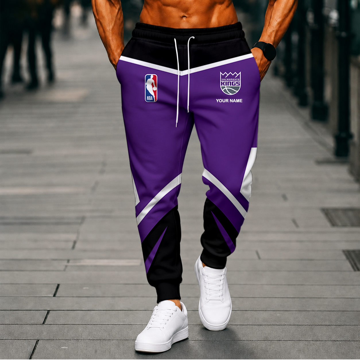 LIMITED EDITION - NEW CUSTOMIZED NBA16 SKI SACRAMENTO KINGS SWEATPANTS