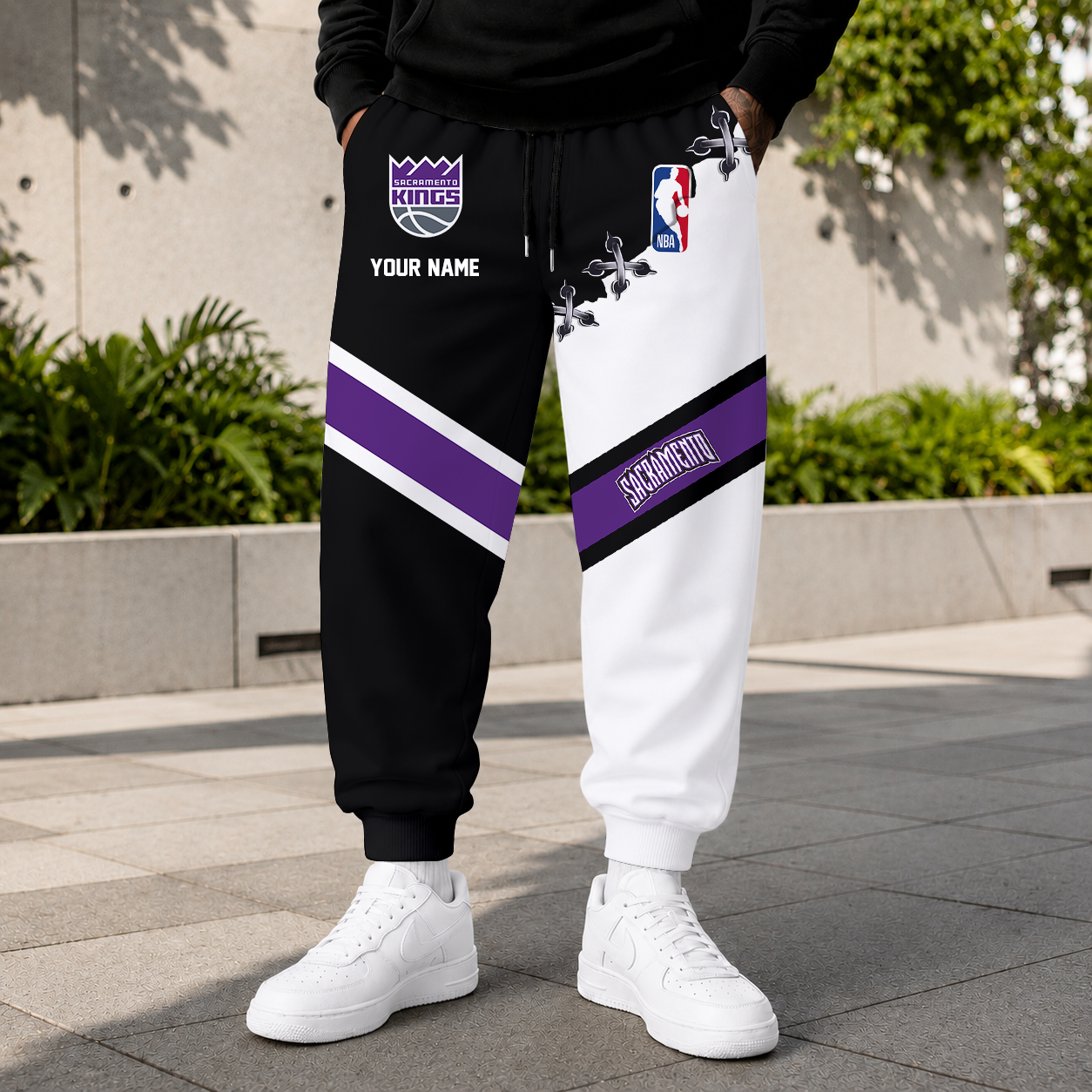ELITE EDITION - NEW CUSTOMIZED NBA16 SKI SACRAMENTO KINGS SWEATPANTS