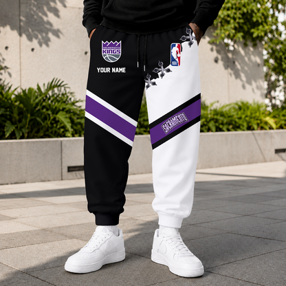 ELITE EDITION - NEW CUSTOMIZED NBA16 SKI SACRAMENTO KINGS SWEATPANTS