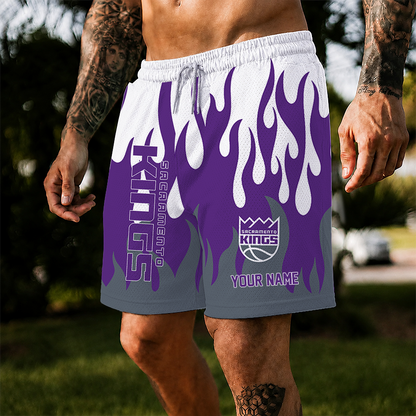 [HOT DEAL] NEW CUSTOMIZED NBA16 SKI SACRAMENTO KINGS SHORT PANTS