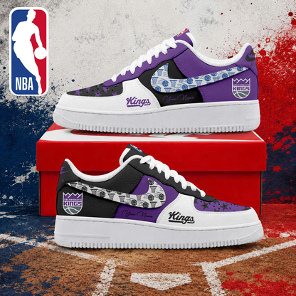 LIMITED EDITION - NEW CUSTOMIZED NBA16 SKI SACRAMENTO KINGS AF1 SNEAKERS