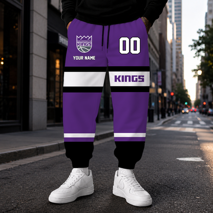 ELITE EDITION - NEW CUSTOMIZED NBA16 SKI SACRAMENTO KINGS SWEATPANTS