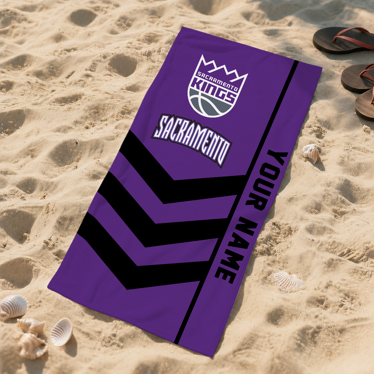 LIMITED EDITION - NEW CUSTOMIZED NBA16 SKI SACRAMENTO KINGS BEACH TOWEL FOR FAN