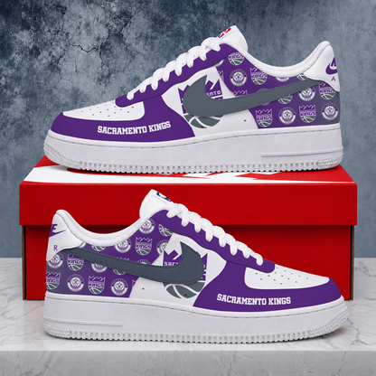 LIMITED EDITION - NEW CUSTOMIZED NBA16 SKI SACRAMENTO KINGS AF1 SNEAKERS