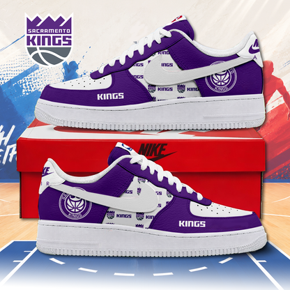 LIMITED EDITION - NEW CUSTOMIZED NBA16 SKI SACRAMENTO KINGS AF1 SNEAKERS