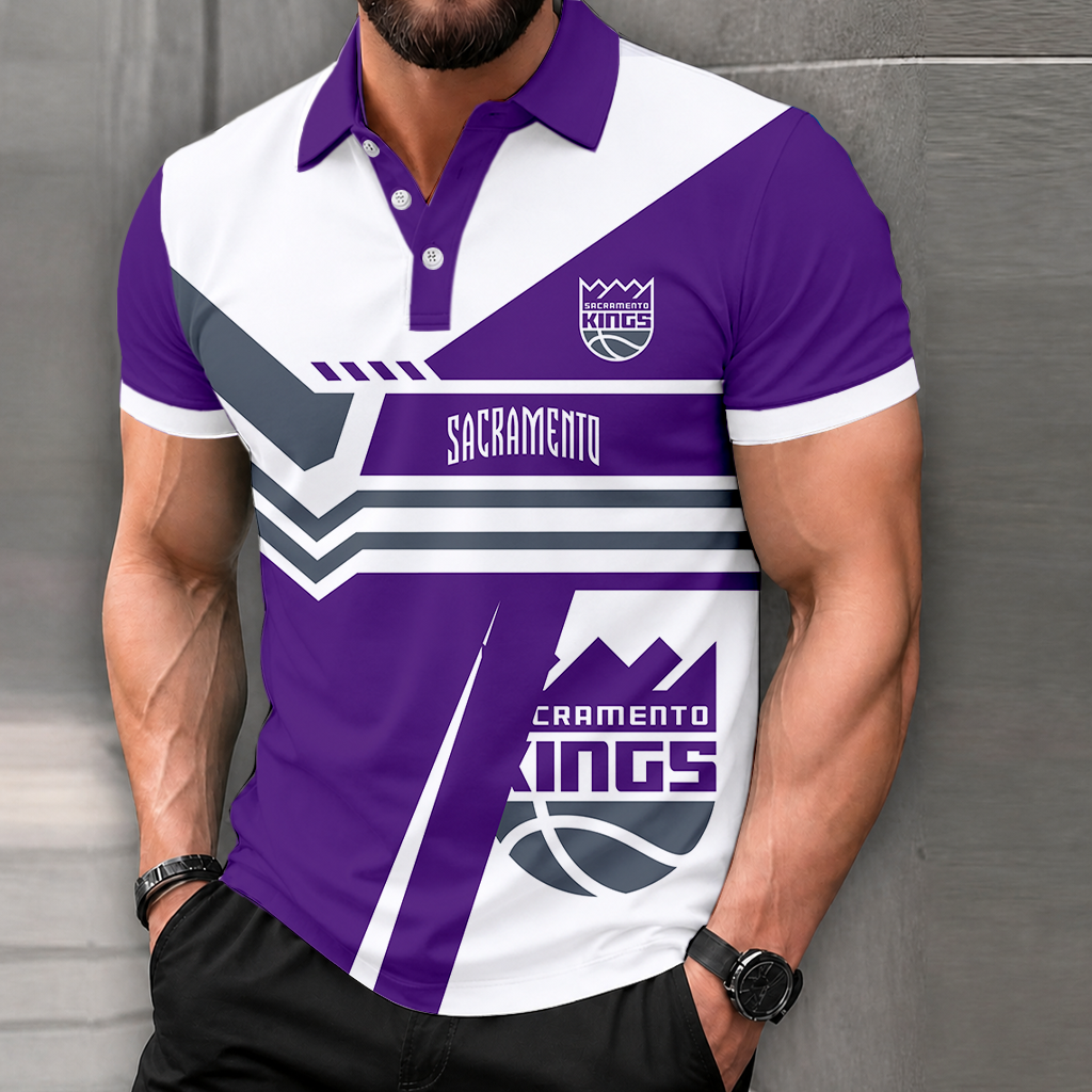 LIMITED EDITION - NEW CUSTOMIZED NBA16 SKI SACRAMENTO KINGS POLO SHIRT, ZIP POLO SHIRT & T-SHIRTS