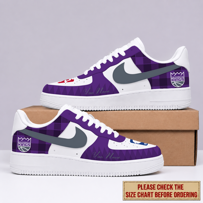 EXCLUSIVE EDITION - NEW CUSTOMIZED NBA16 SKI SACRAMENTO KINGS AF1 SNEAKERS