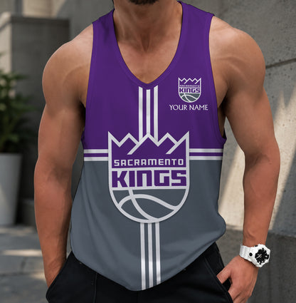 LIMITED EDITION - NEW CUSTOMIZED NBA16 SKI SACRAMENTO KINGS MEN'S TANK TOP