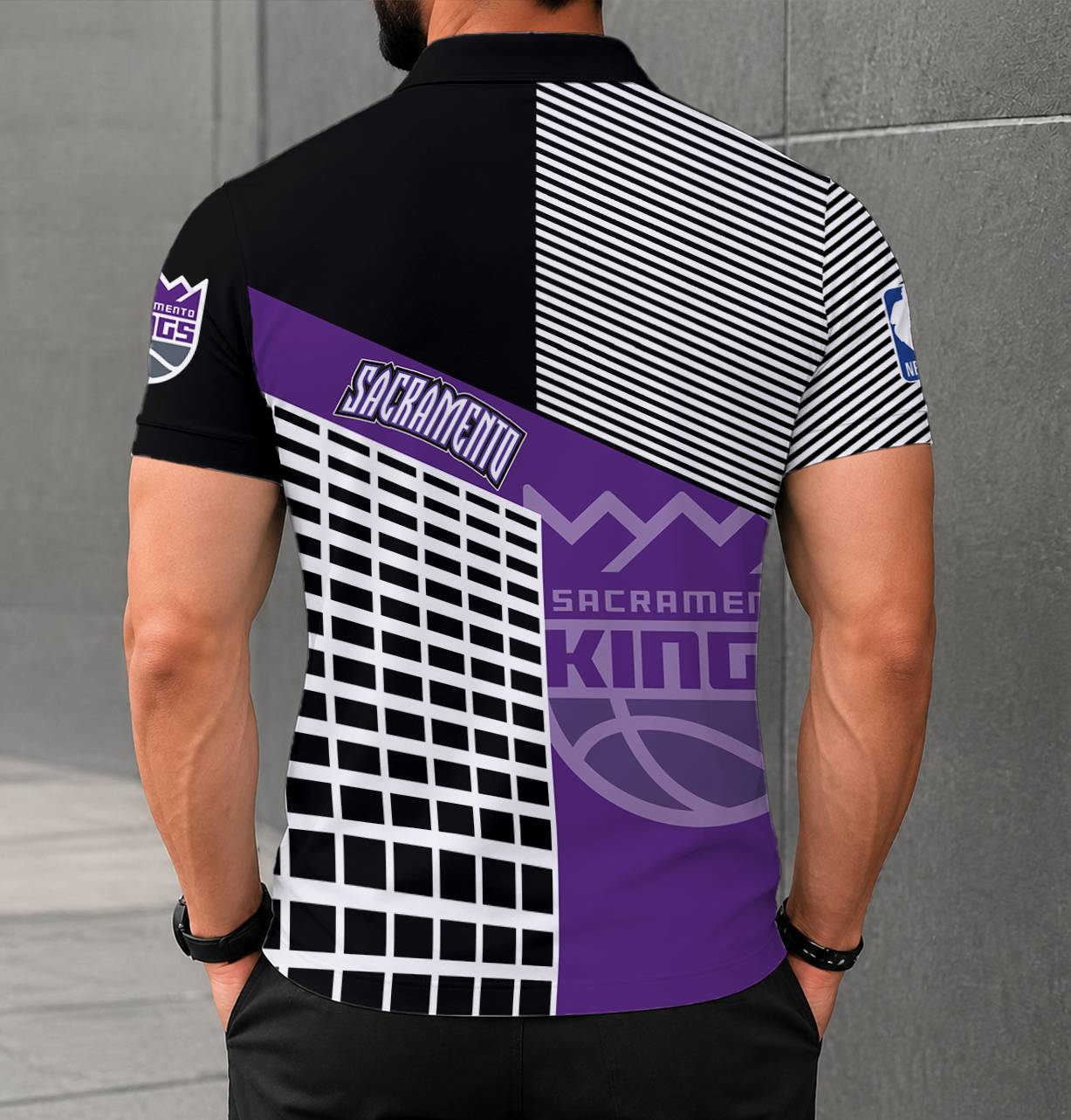 LIMITED EDITION - NEW CUSTOMIZED NBA16 SKI SACRAMENTO KINGS POLO SHIRT