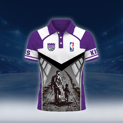 LIMITED EDITION - NEW CUSTOMIZED NBA16 SKI SACRAMENTO KINGS POLO SHIRT