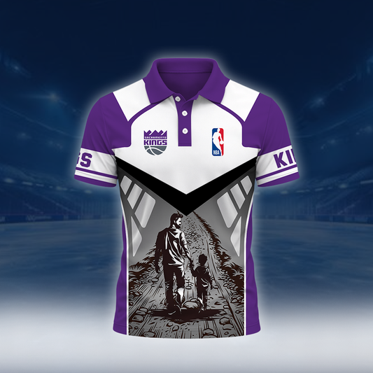 LIMITED EDITION - NEW CUSTOMIZED NBA16 SKI SACRAMENTO KINGS POLO SHIRT