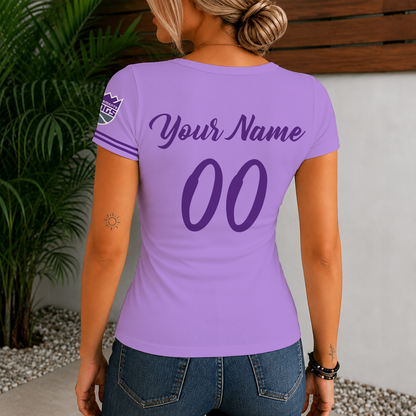 [HOT DEAL] NEW CUSTOMIZED NBA16 SKI SACRAMENTO KINGS  WOMEN'S SHORT SLEEVE HENLEY T-SHIRT