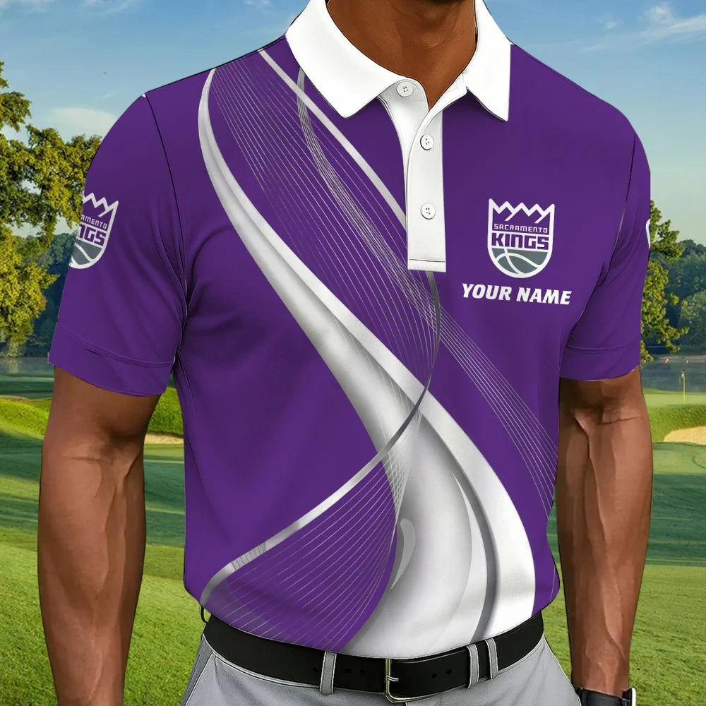 LIMITED EDITION - NEW CUSTOMIZED NBA16 SKI SACRAMENTO KINGS POLO SHIRT, ZIP POLO SHIRT & T-SHIRTS