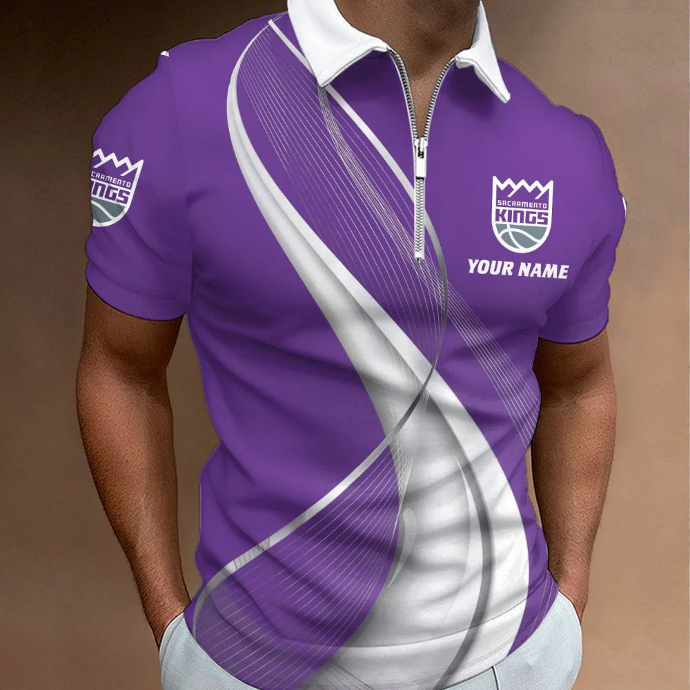 LIMITED EDITION - NEW CUSTOMIZED NBA16 SKI SACRAMENTO KINGS POLO SHIRT, ZIP POLO SHIRT & T-SHIRTS