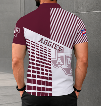 VIRAL EDITION - NEW CUSTOMIZED NCAA FBS16 TAA TEXAS A&M AGGIES POLO SHIRT