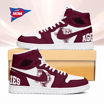 LIMITED EDITION - NEW CUSTOMIZED NCAA FBS16 TAA TEXAS A&M AGGIES AIR JORDAN SNEAKERS