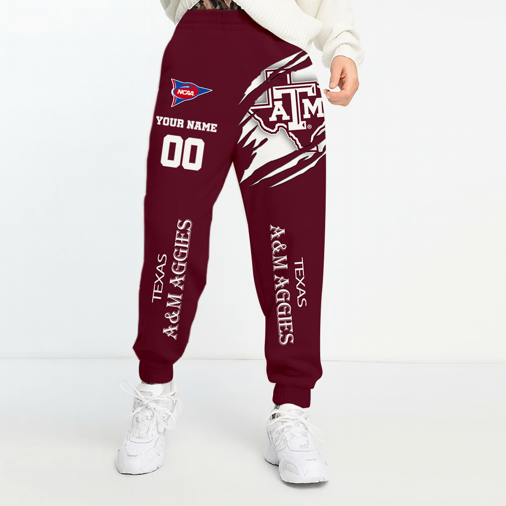 LIMITED EDITION - NEW CUSTOMIZED NCAA FBS16 TAA TEXAS A&M AGGIES UNISEX LONG PANTS