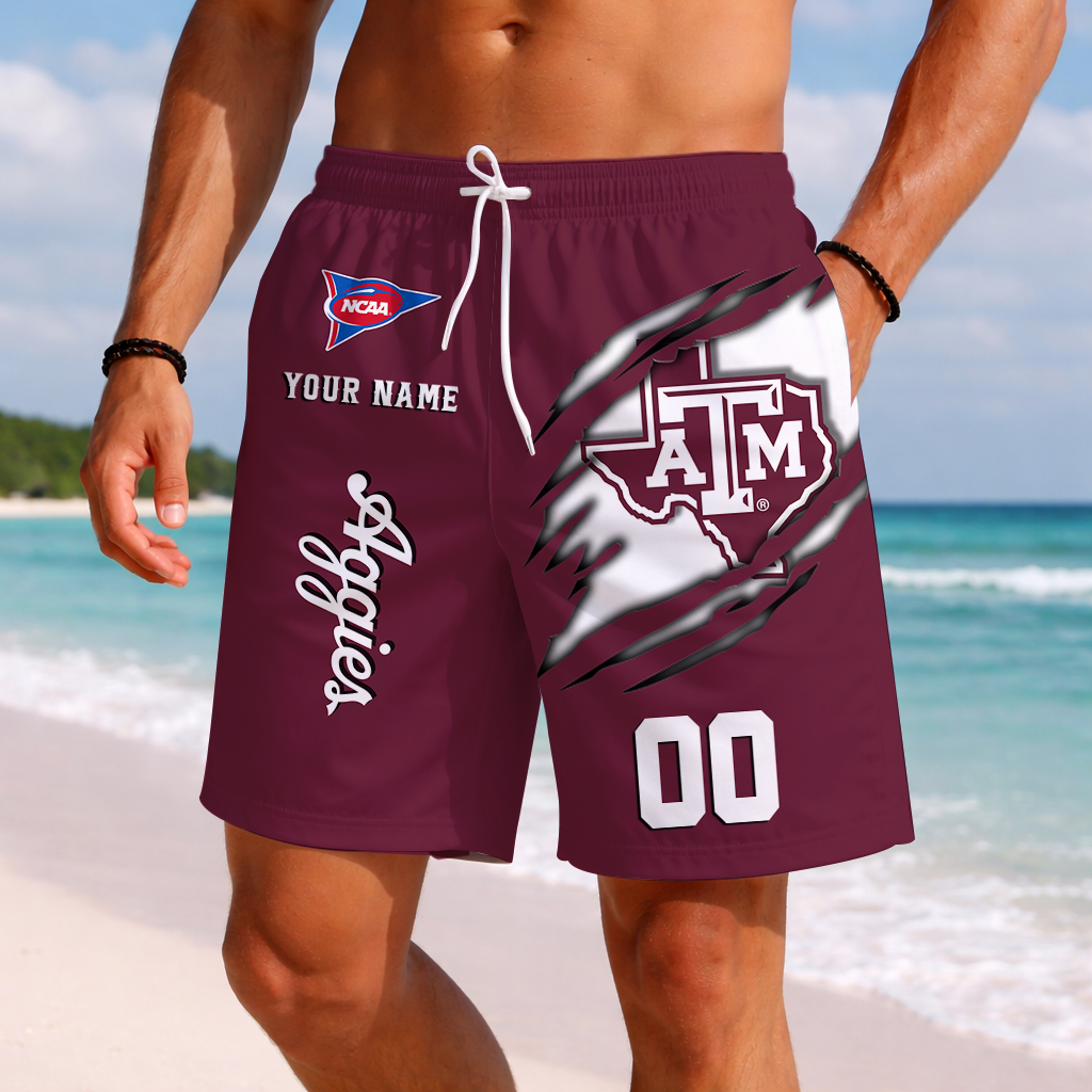 LIMITED EDITION - NEW CUSTOMIZED NCAA FBS16 TAA TEXAS A&M AGGIES SHORT PANTS
