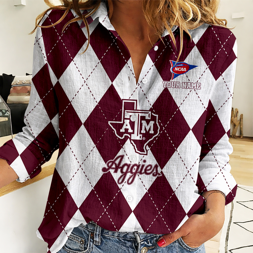 LIMITED DROP - NEW CUSTOMIZED | NCAA FBS16 TAA TX A&M AGGIES WOMEN CASUAL SHIRT FOR FAN