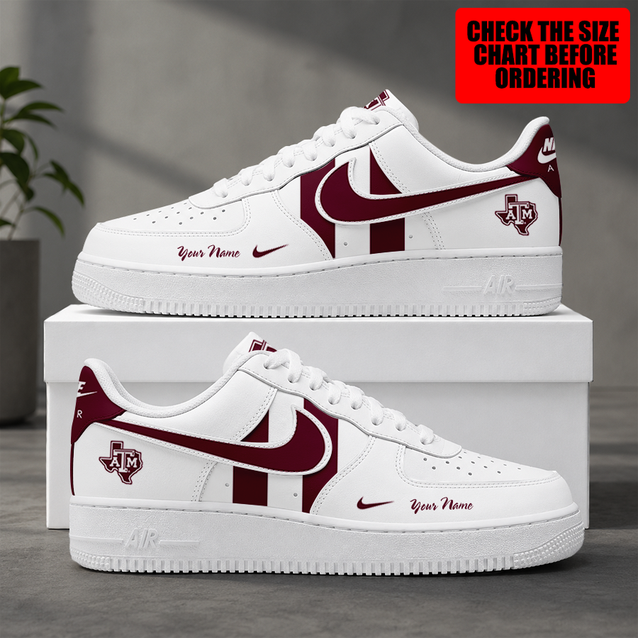 [FAN FAVORITE] NEW CUSTOMIZED NCAA FBS16 TAA TEXAS A&M AGGIES AF1 SHOES