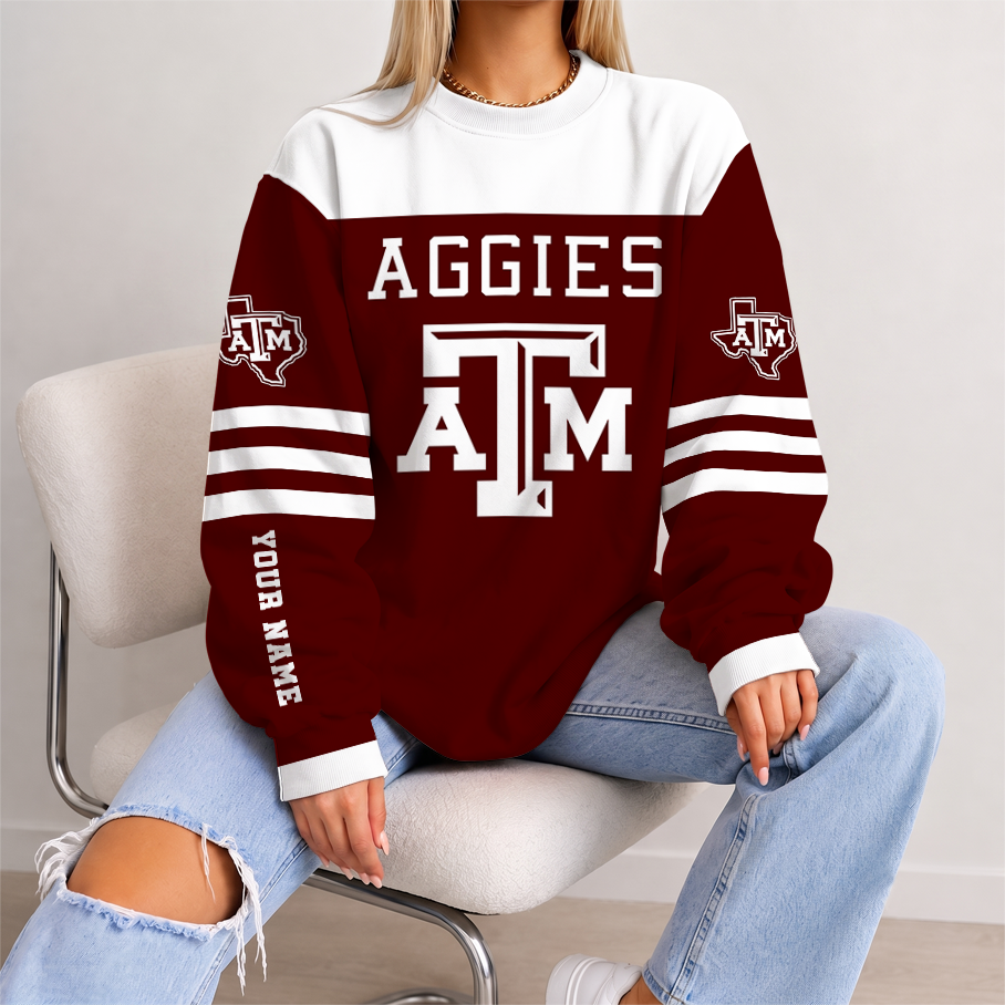 [FAN FAVORITE] NEW CUSTOMIZED NCAA FBS16 TAA TEXAS A&M AGGIES UNISEX SWEATSHIRT