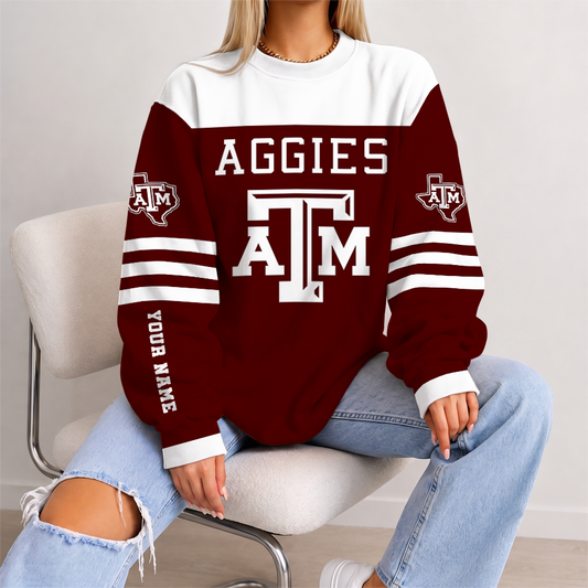 [FAN FAVORITE] NEW CUSTOMIZED NCAA FBS16 TAA TEXAS A&M AGGIES UNISEX SWEATSHIRT