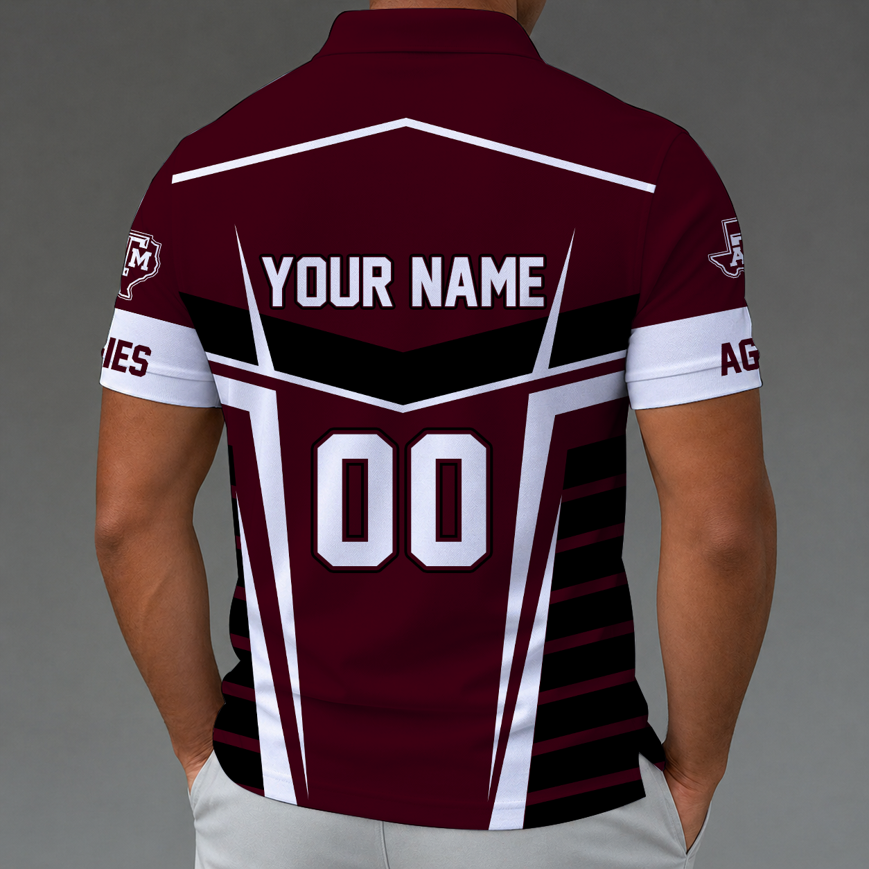[FAN FAVORITE] NEW CUSTOMIZED NCAA FBS16 TAA TEXAS A&M AGGIES POLO SHIRT
