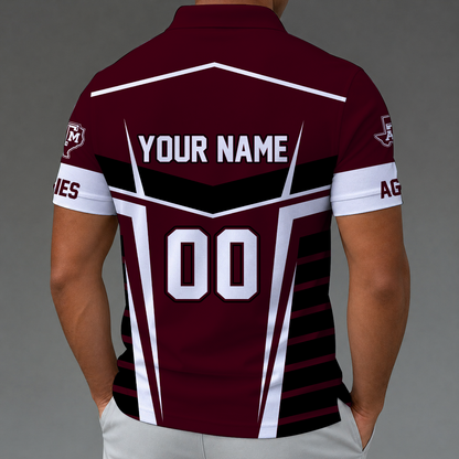 [FAN FAVORITE] NEW CUSTOMIZED NCAA FBS16 TAA TEXAS A&M AGGIES POLO SHIRT
